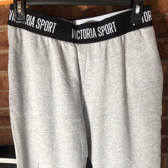 NWOT Victoria’s Secret “Victoria Sport”Jogger. Super soft.  Gray. Logo waistband - Picture 4 of 15